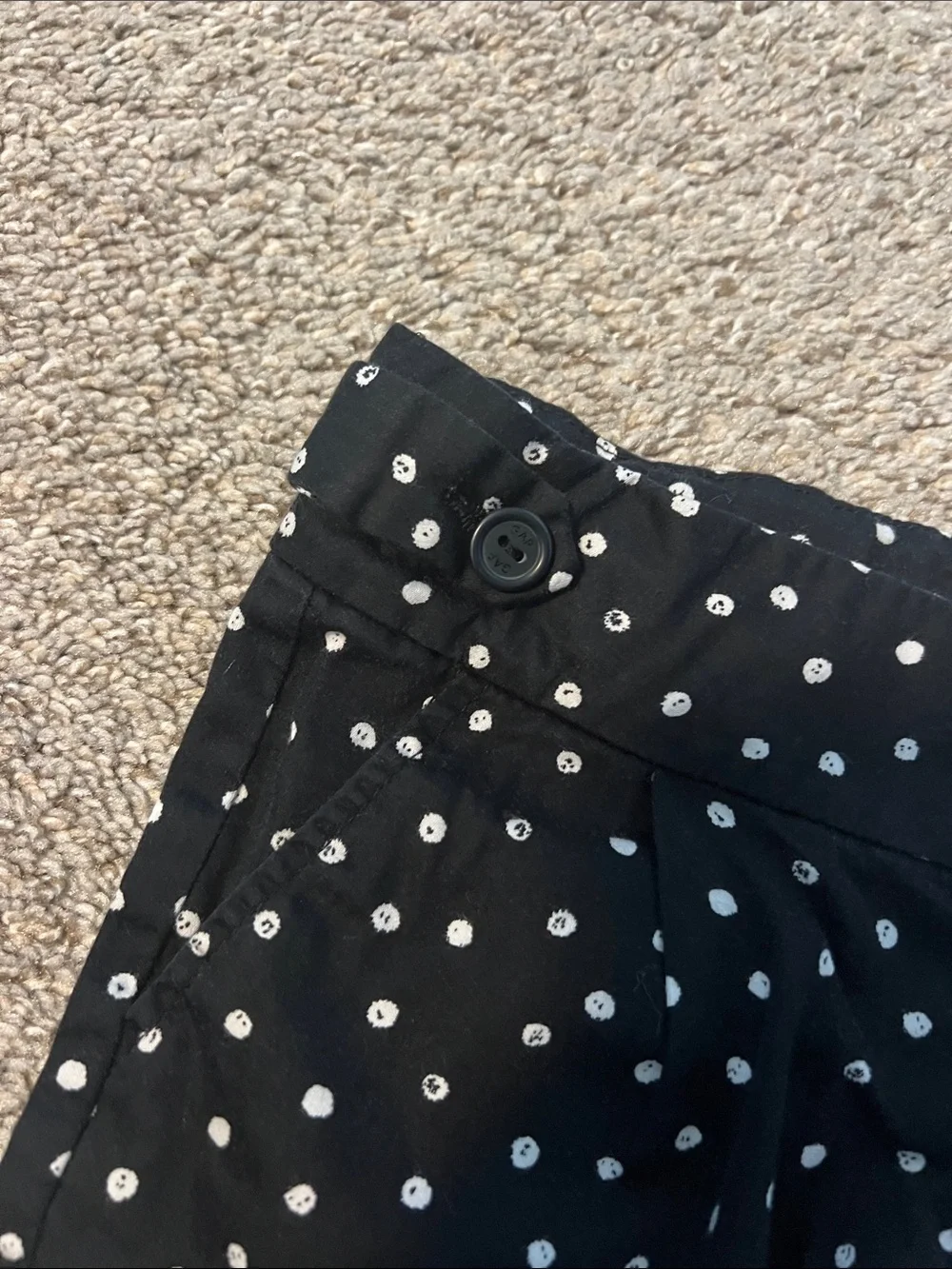 GAP Black Shorts with White Polka Dots